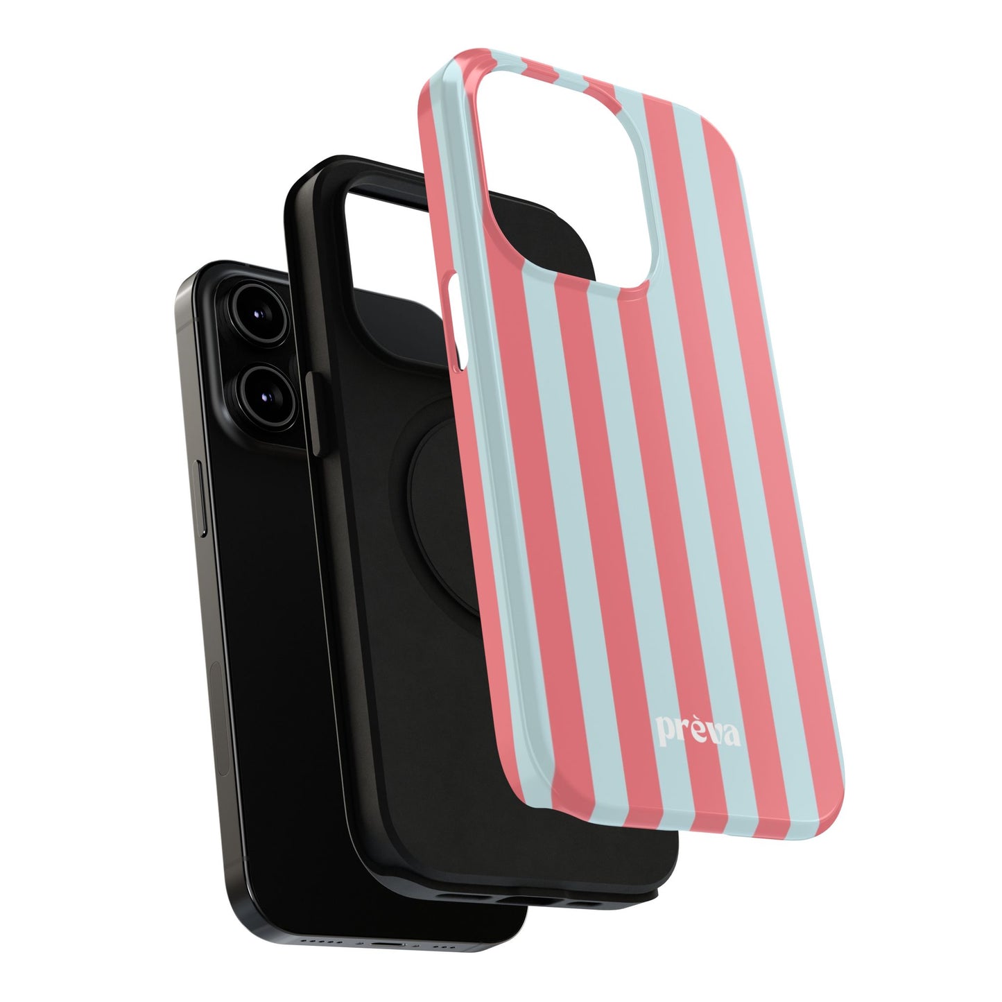 Coral & Teal Stripes Phone Case