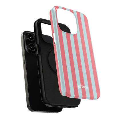 Coral & Teal Stripes Phone Case