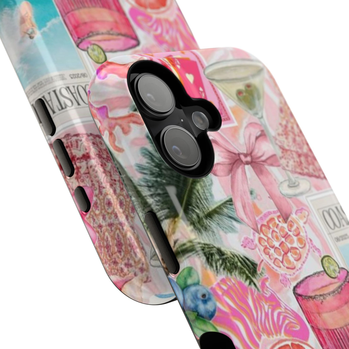Pink Cocktail Collage Phone Case
