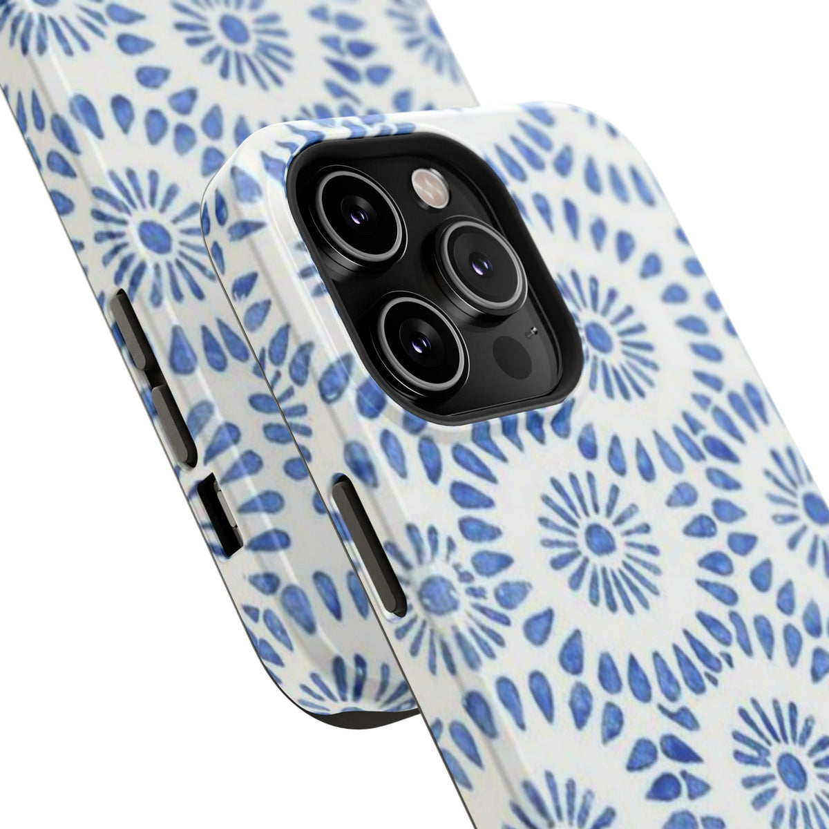 Blue Floral Spiral Phone Case