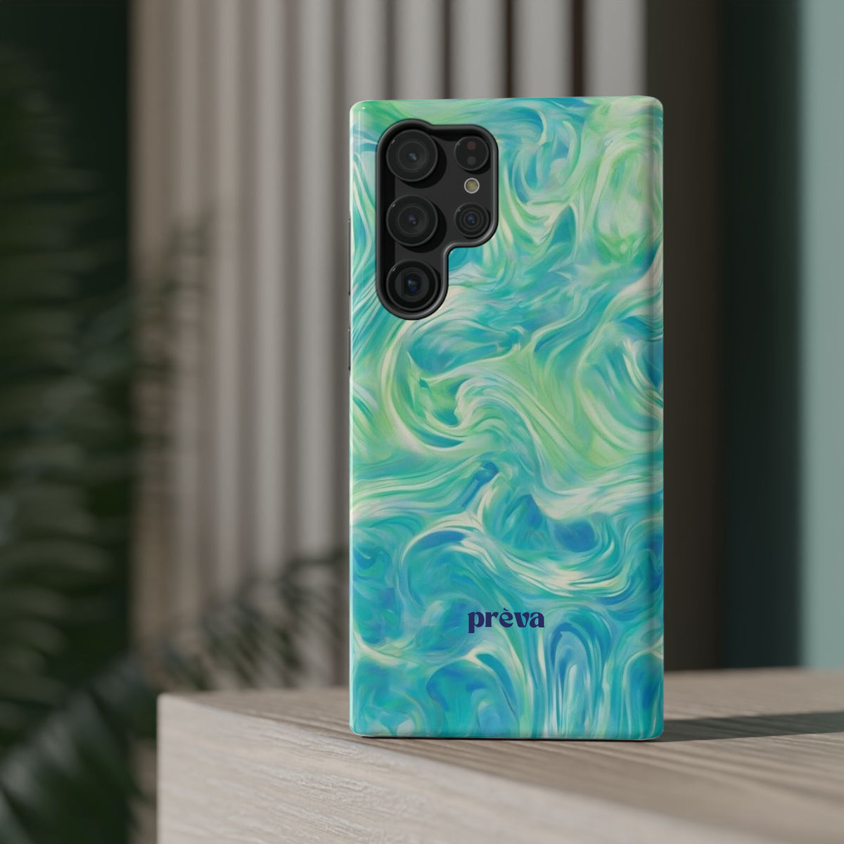Impact-Resistant Phone Case — Teal Green Marble Swirl