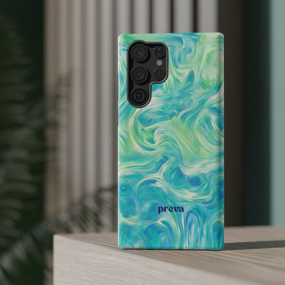 Impact-Resistant Phone Case — Teal Green Marble Swirl