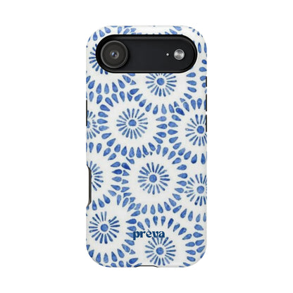 Blue Floral Spiral Phone Case