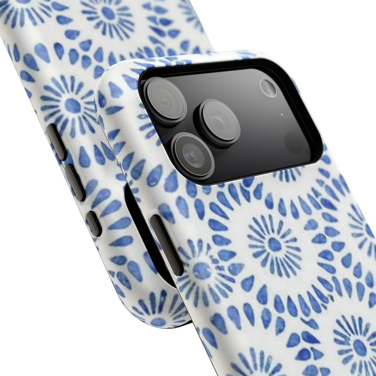 Blue Floral Spiral Phone Case