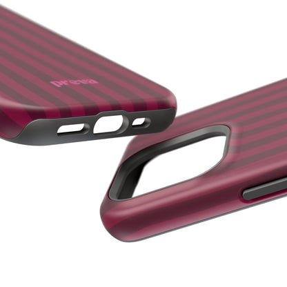 Burgandy Stripes x Ava Dudderar Phone Case