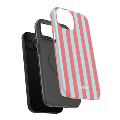 Coral & Teal Stripes Phone Case