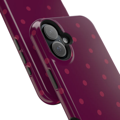 Maroon Polka Dots Phone Case