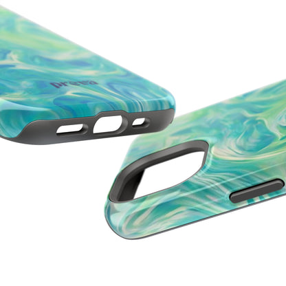 Impact-Resistant Phone Case — Teal Green Marble Swirl