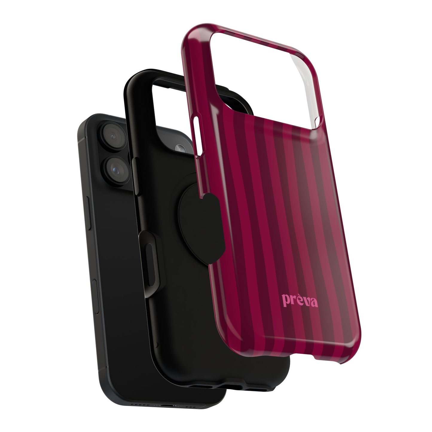Burgandy Stripes x Ava Dudderar Phone Case