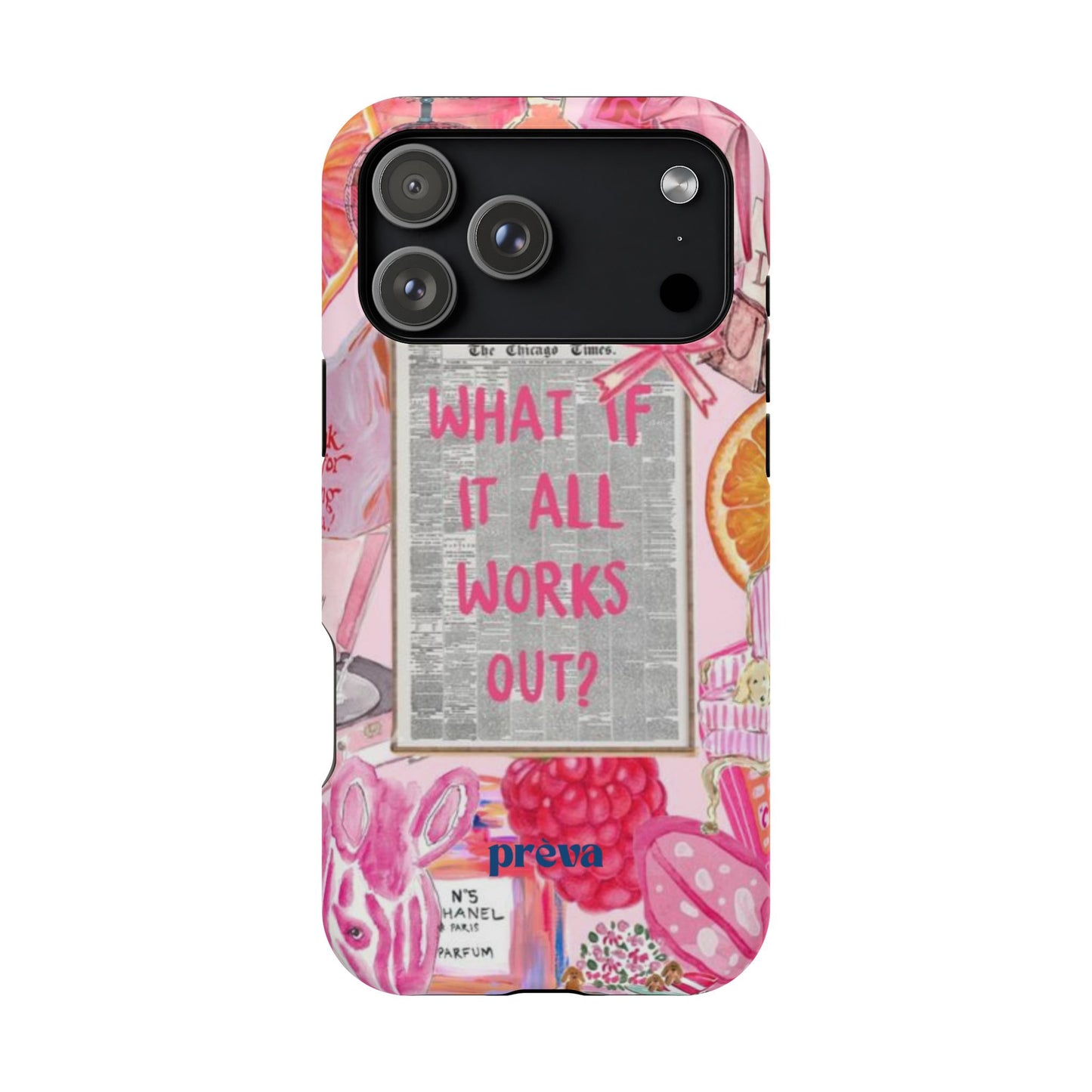 Pink "What If It All Works Out?" Collage Phone Case