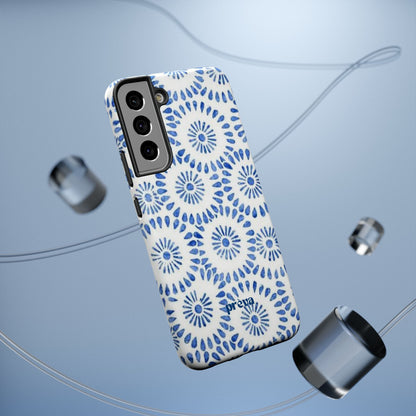 Blue Floral Spiral Phone Case