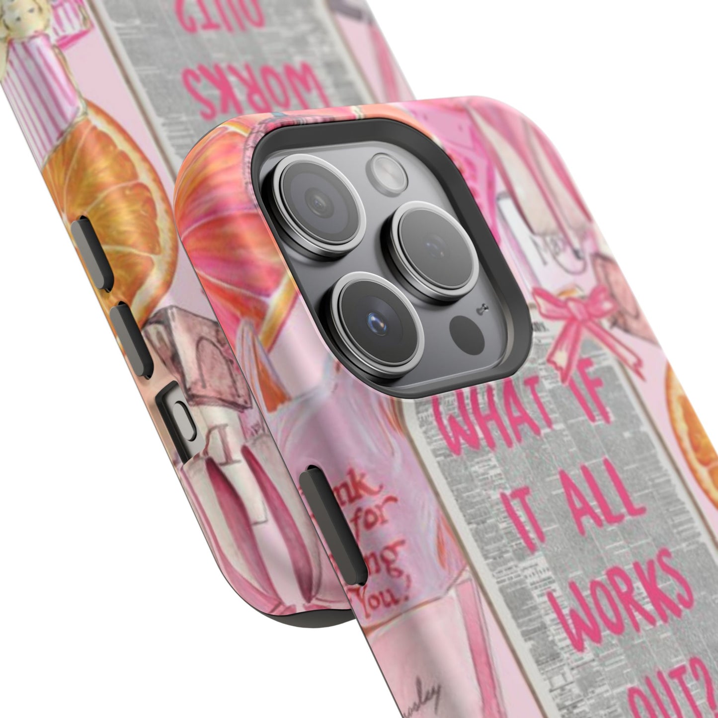 Pink "What If It All Works Out?" Collage Phone Case