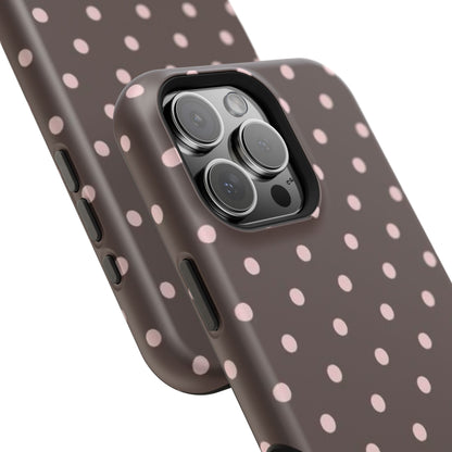 Brown and Pink Polka Dot Phone Case