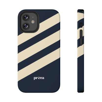 Striped Navy & Cream Phone Case