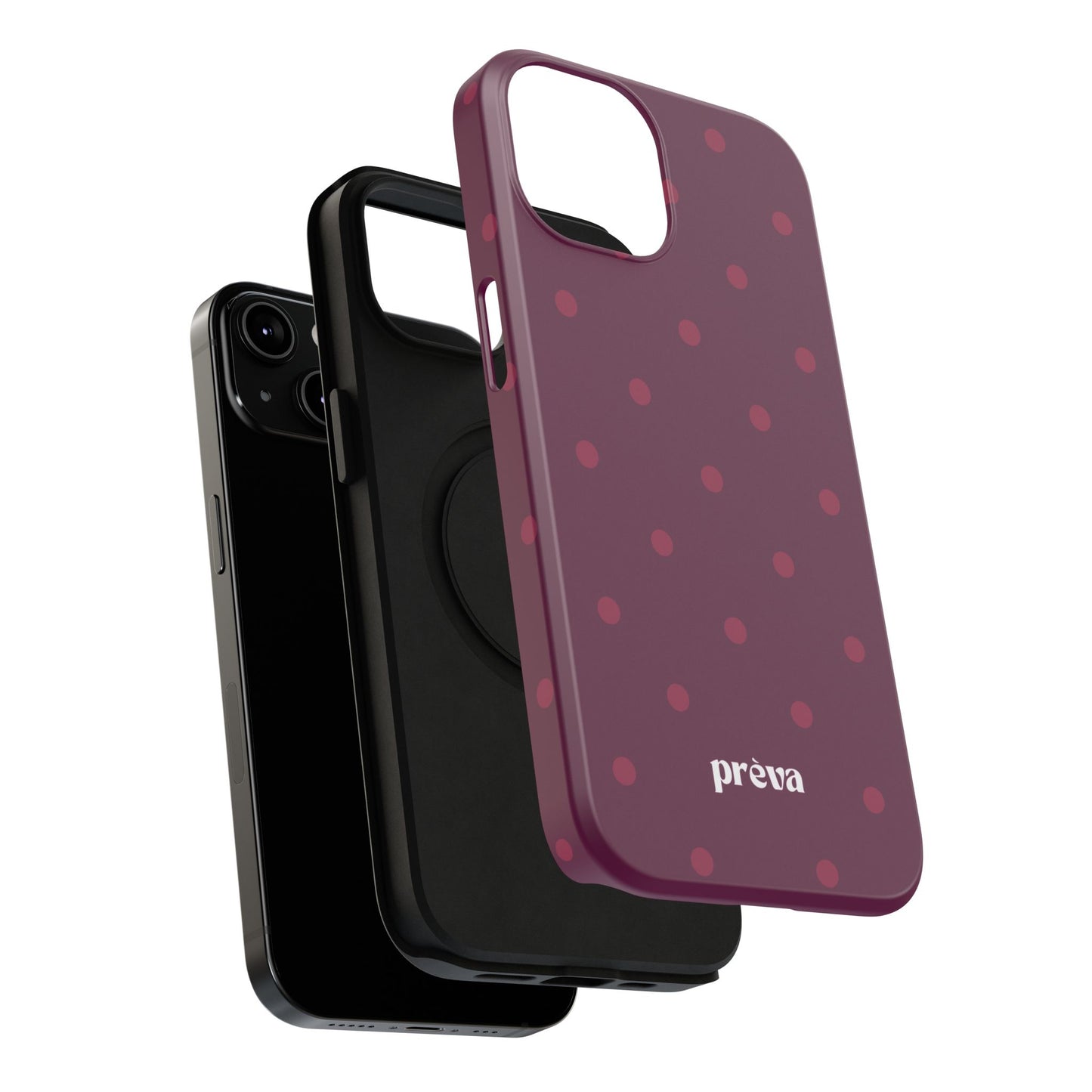 Maroon Polka Dots Phone Case