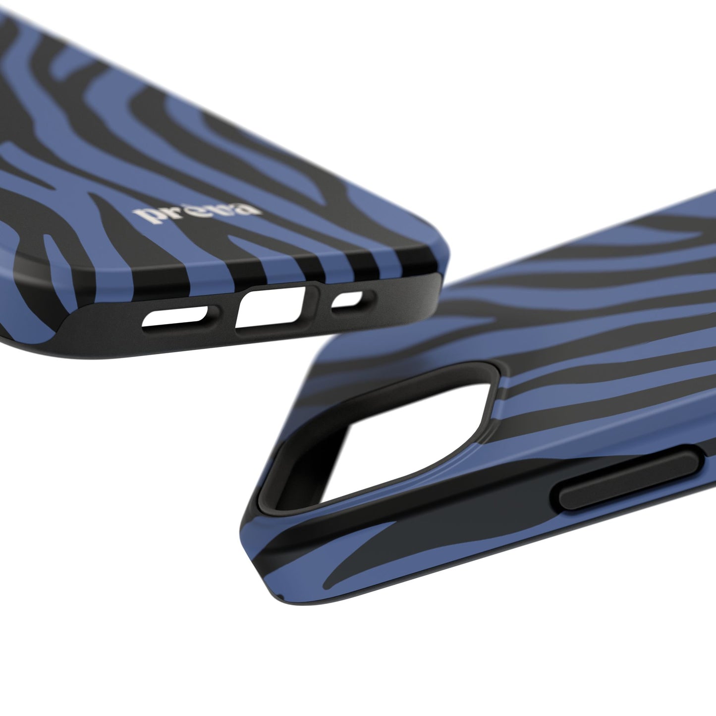 Blue & Black Zebra Stripe Phone Case
