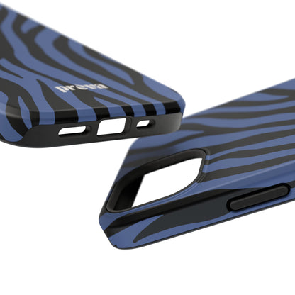 Blue & Black Zebra Stripe Phone Case