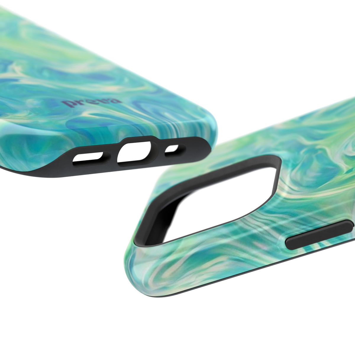Impact-Resistant Phone Case — Teal Green Marble Swirl
