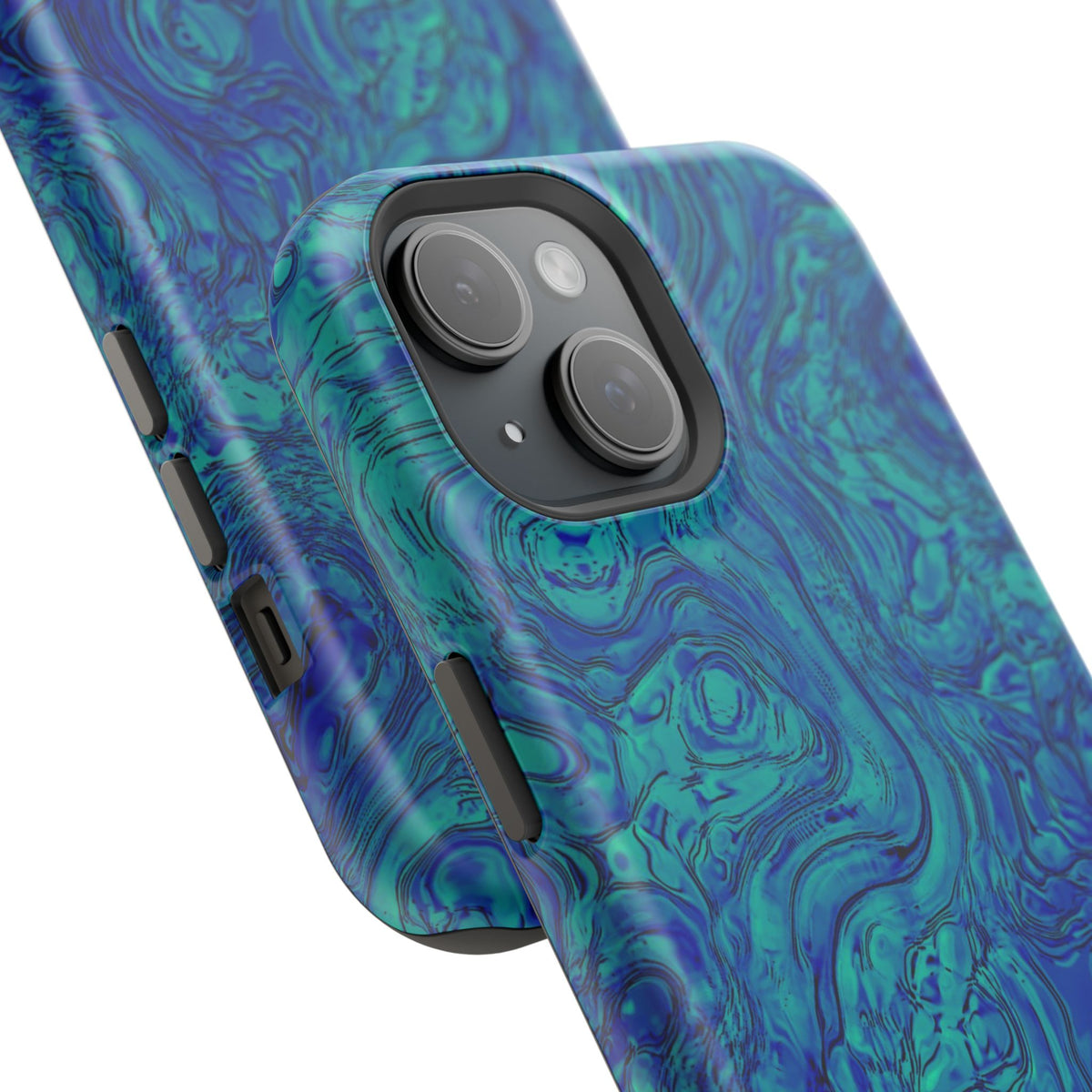 Blue Marble Impact-Resistant Phone Case — Protective Ripple Swirl Design