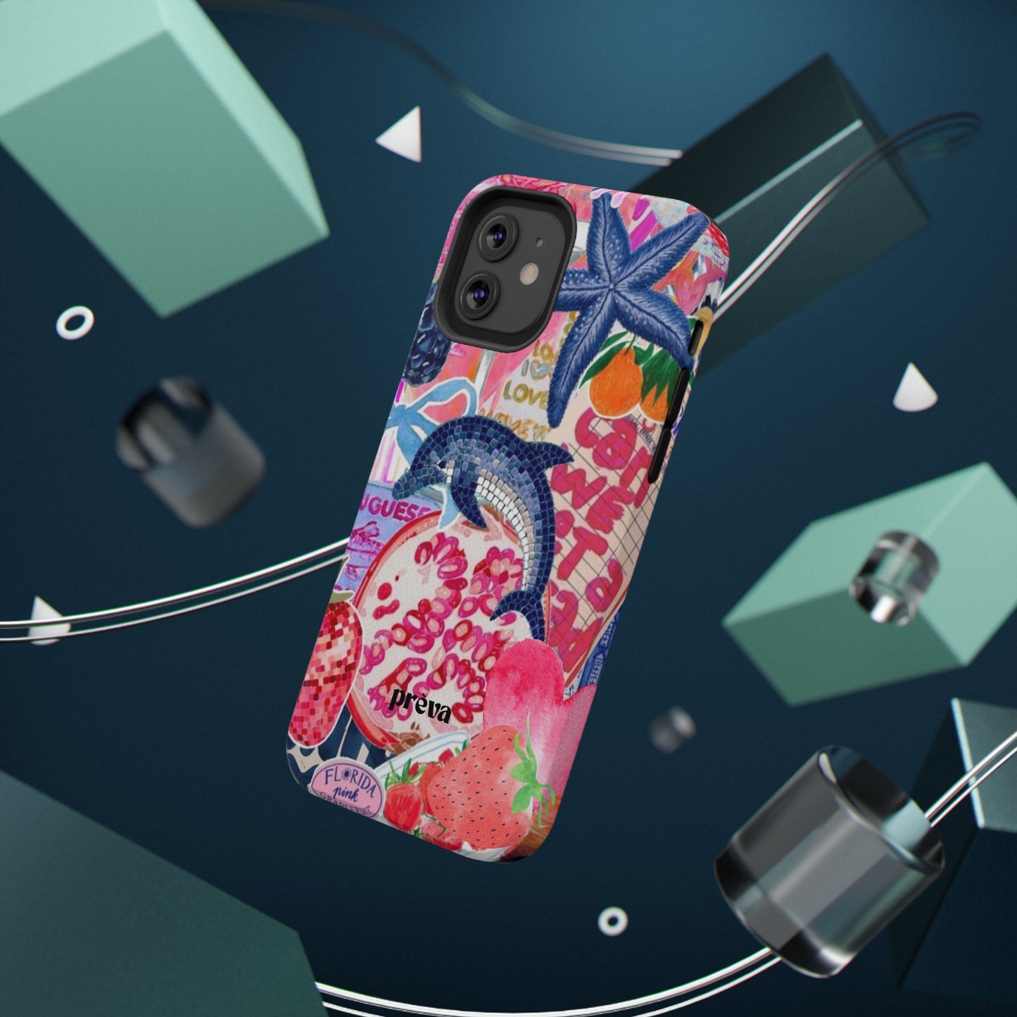 Dolphin Tropics Collage Phone Case