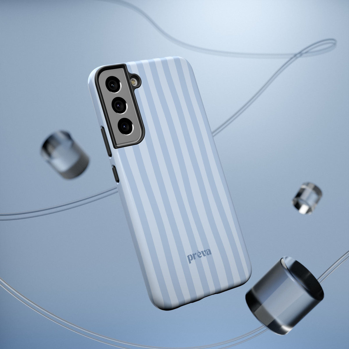 Pastel Blue Stripes Phone Case