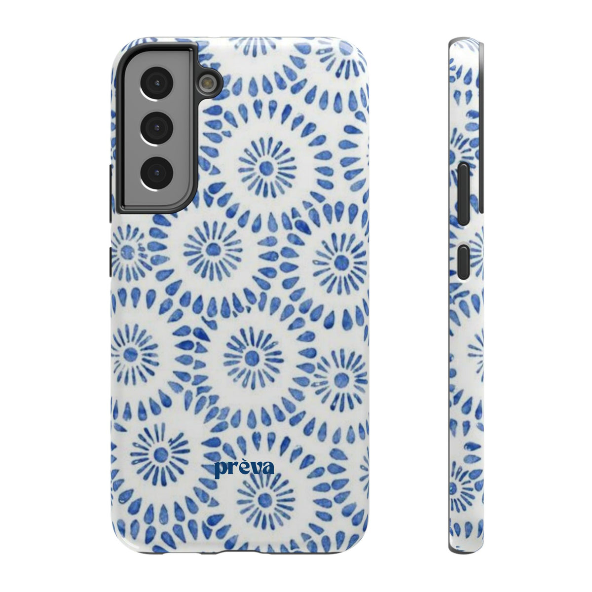 Blue Floral Spiral Phone Case