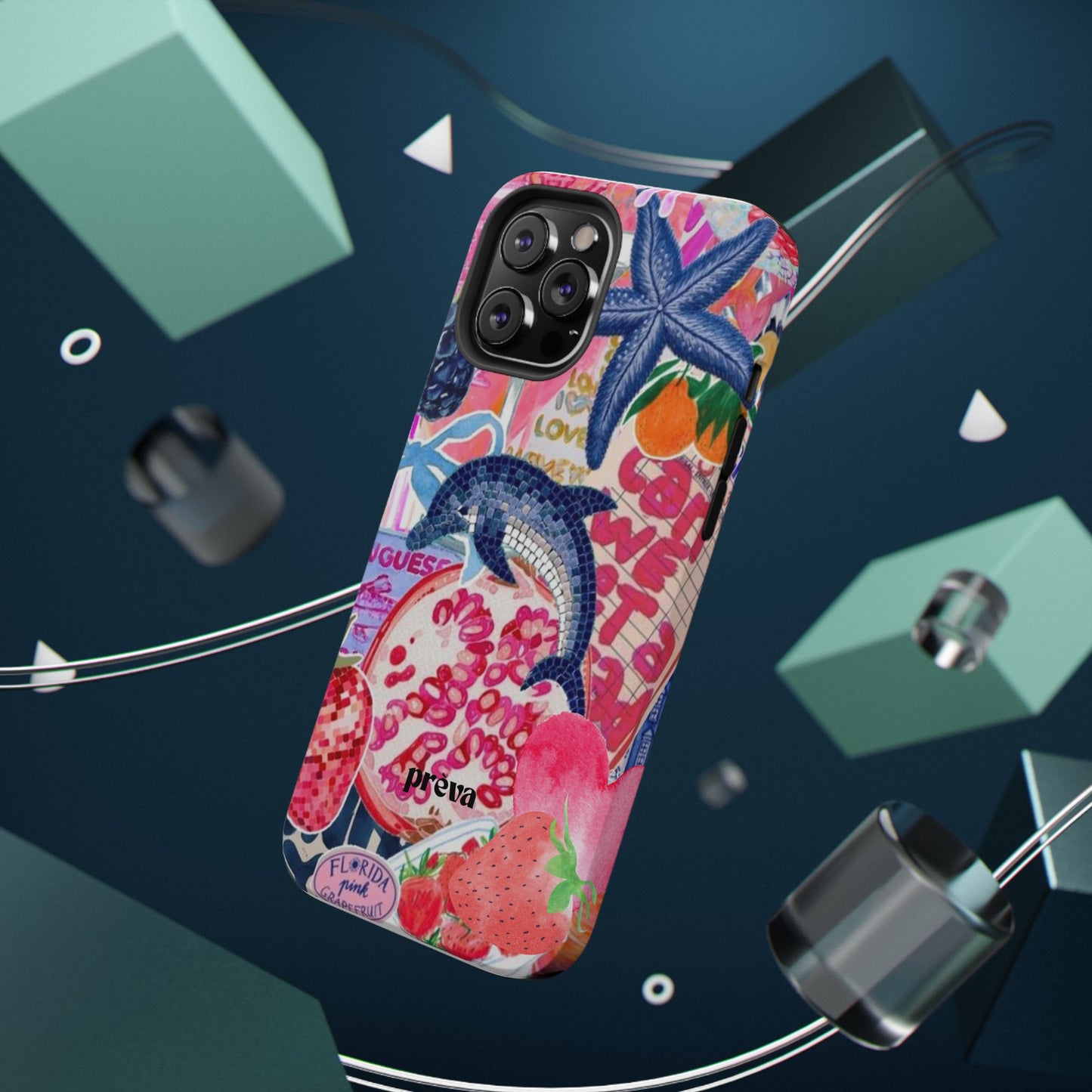 Dolphin Tropics Collage Phone Case