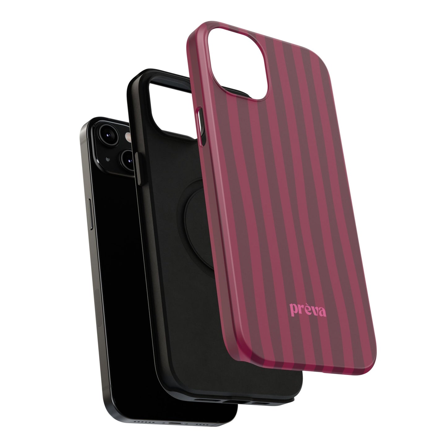Burgandy Stripes x Ava Dudderar Phone Case