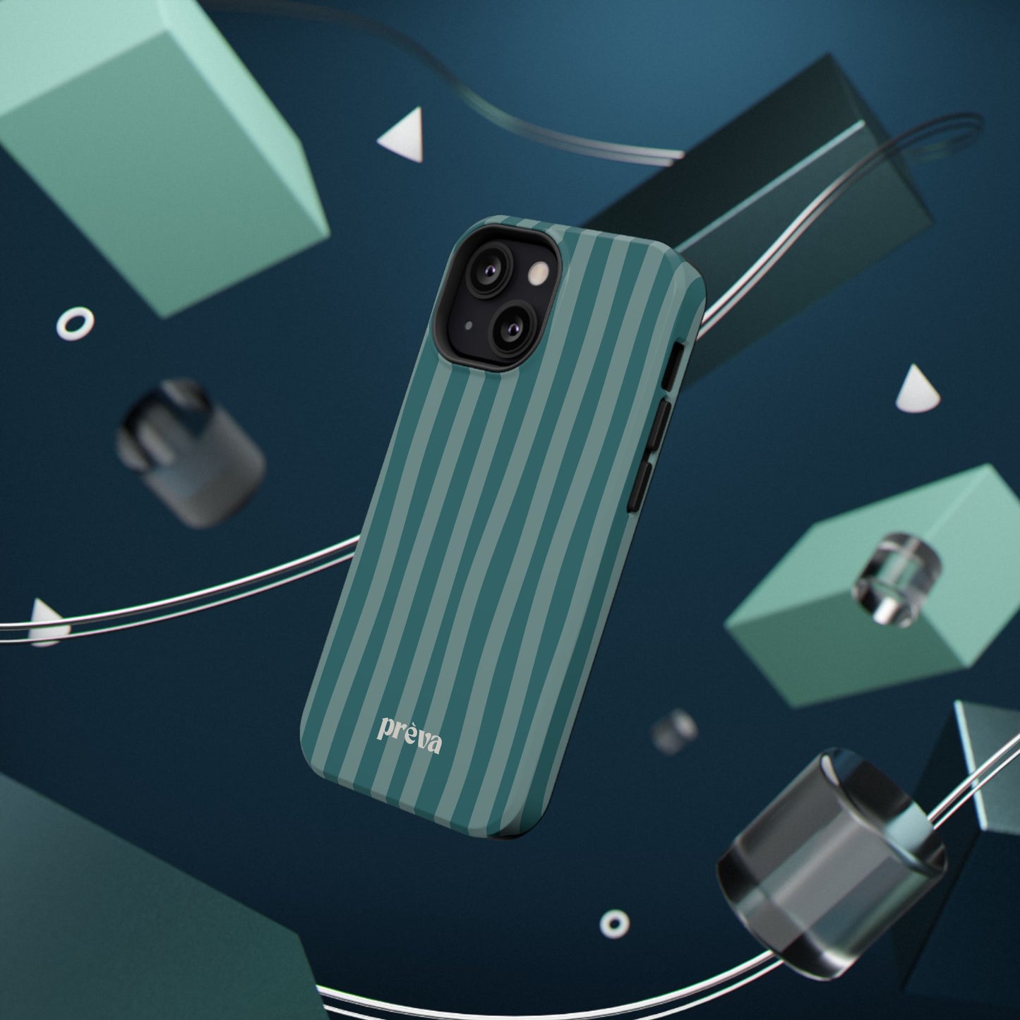 Striped Teal Phone Case
