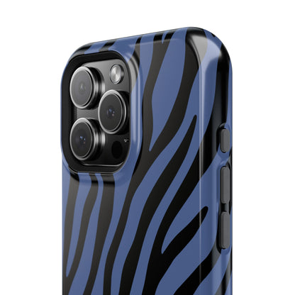 Blue & Black Zebra Stripe Phone Case
