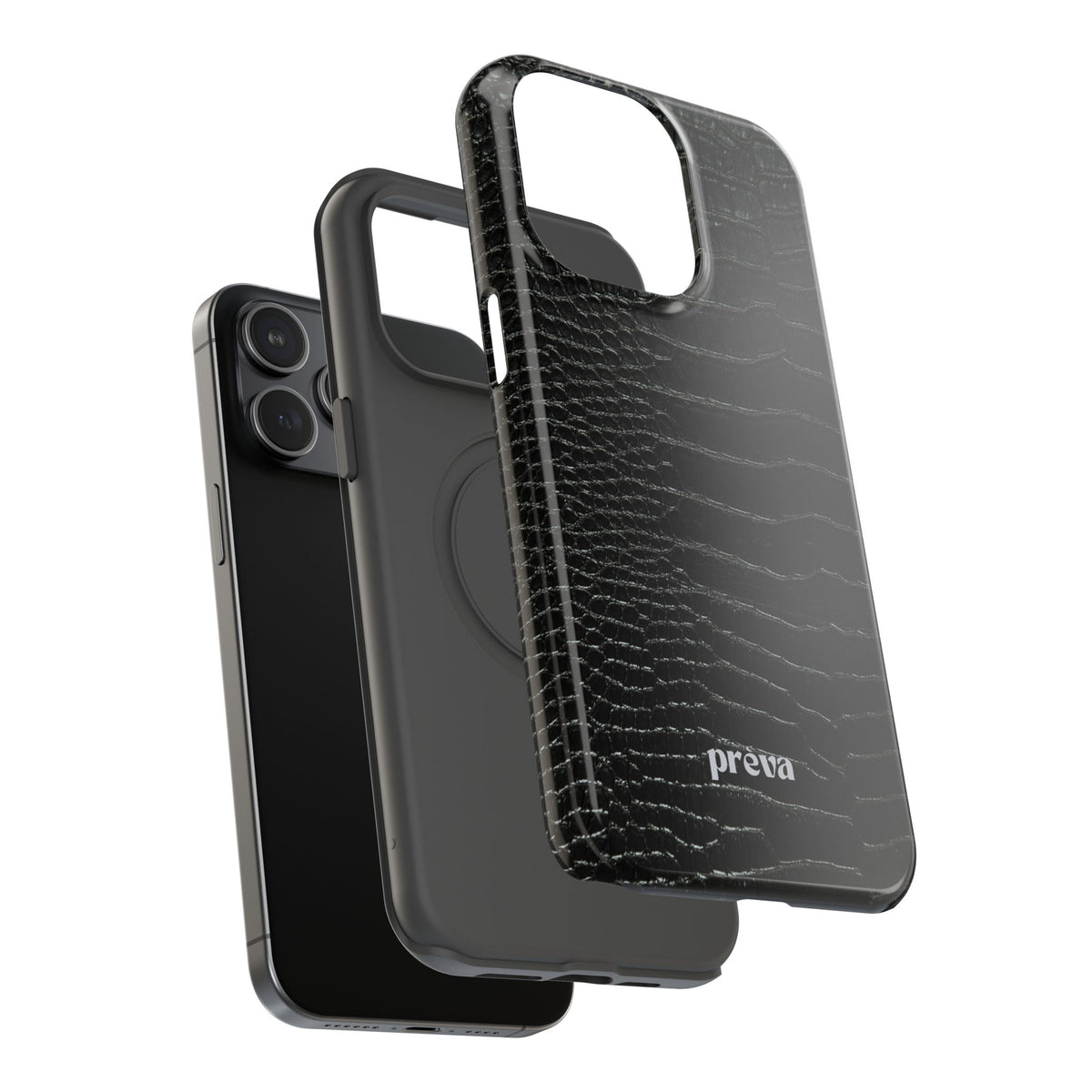 Black Croc Phone Case