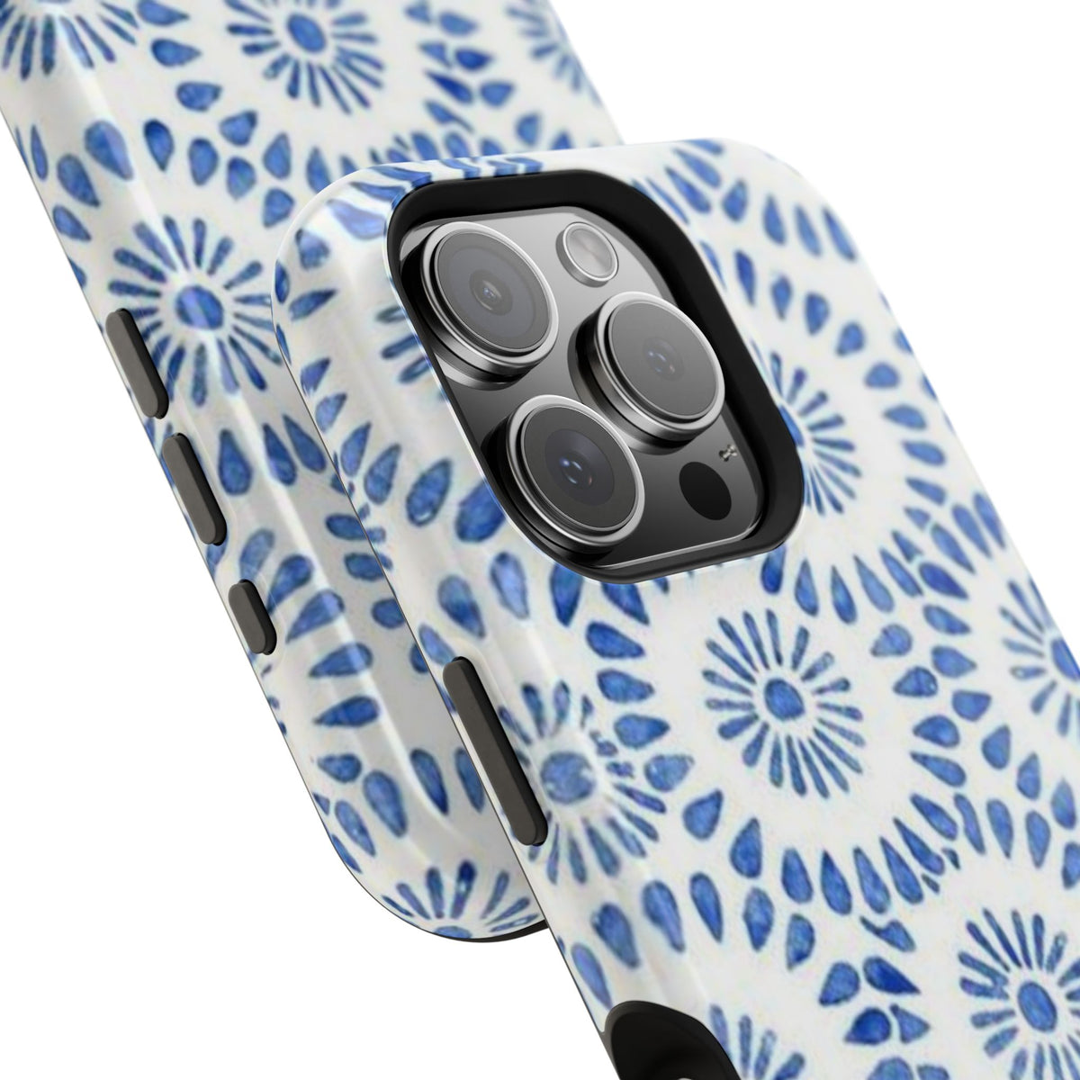 Blue Floral Spiral Phone Case