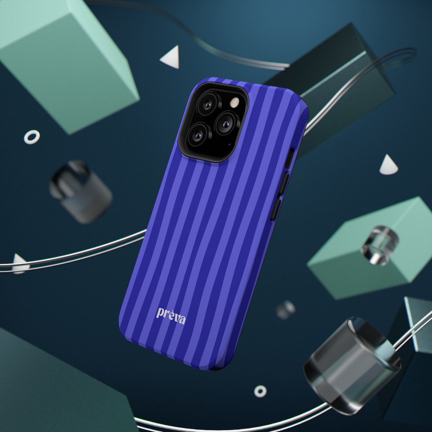 Neon Blue Stripes Phone Case