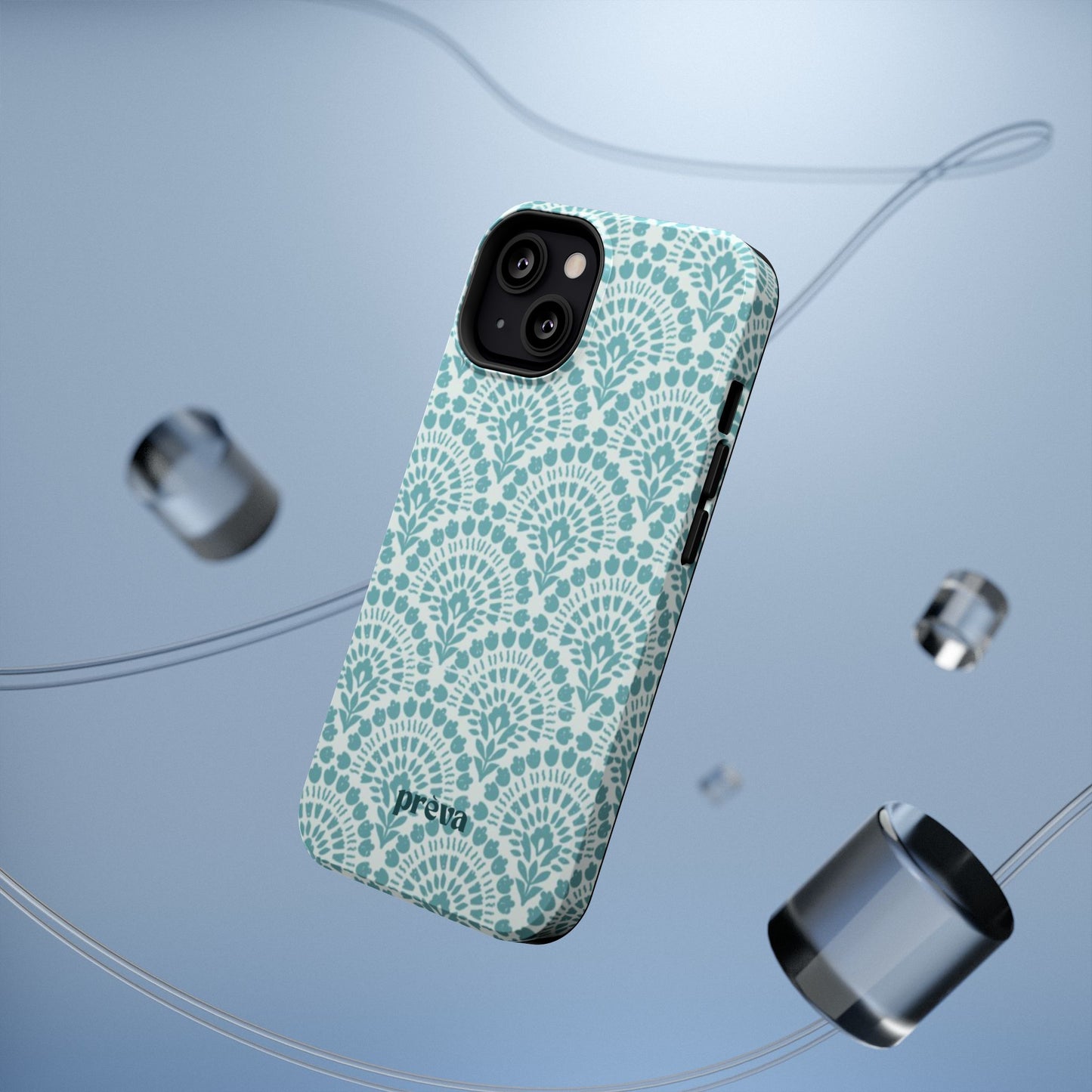Aqua Lace Pattern Phone Case