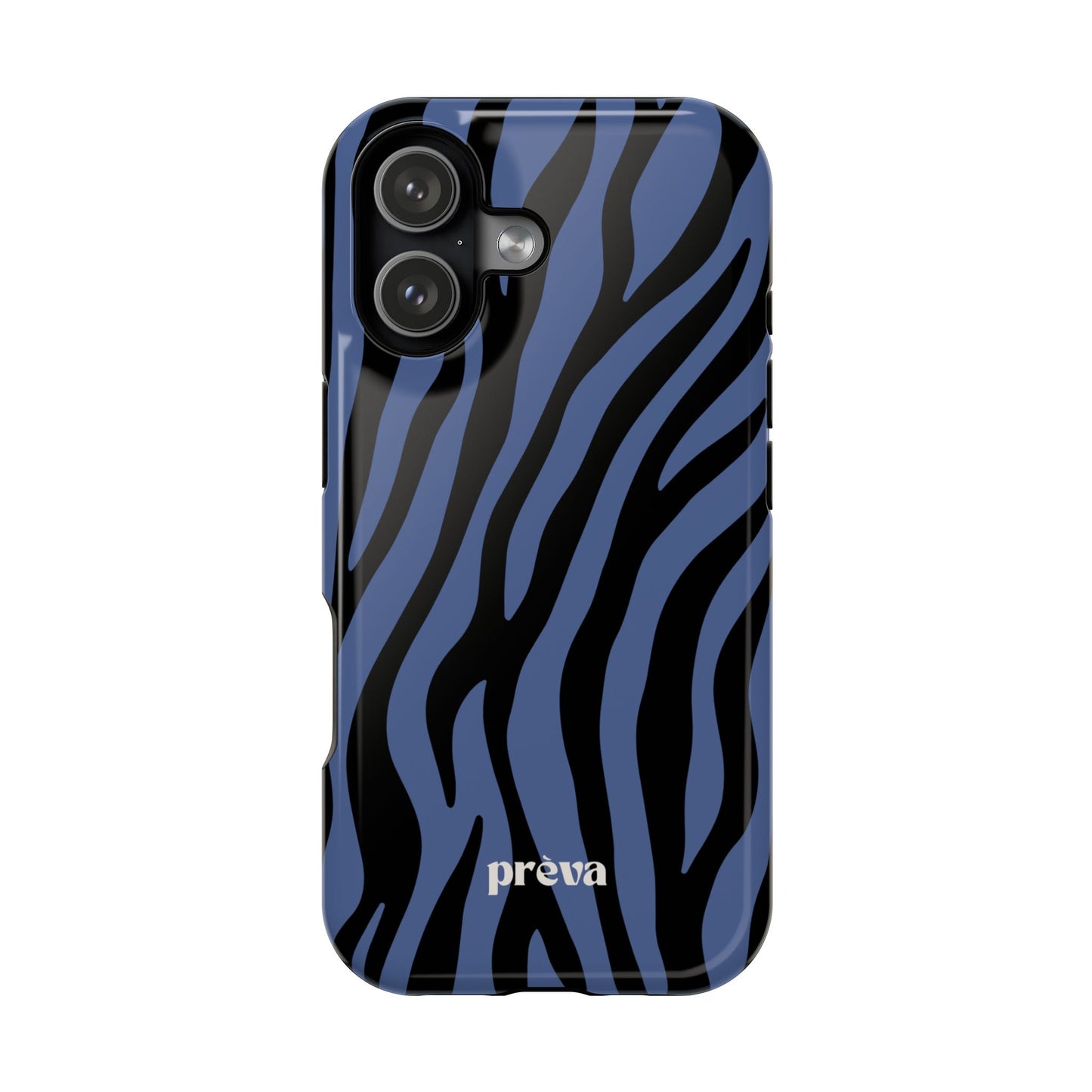 Blue & Black Zebra Stripe Phone Case