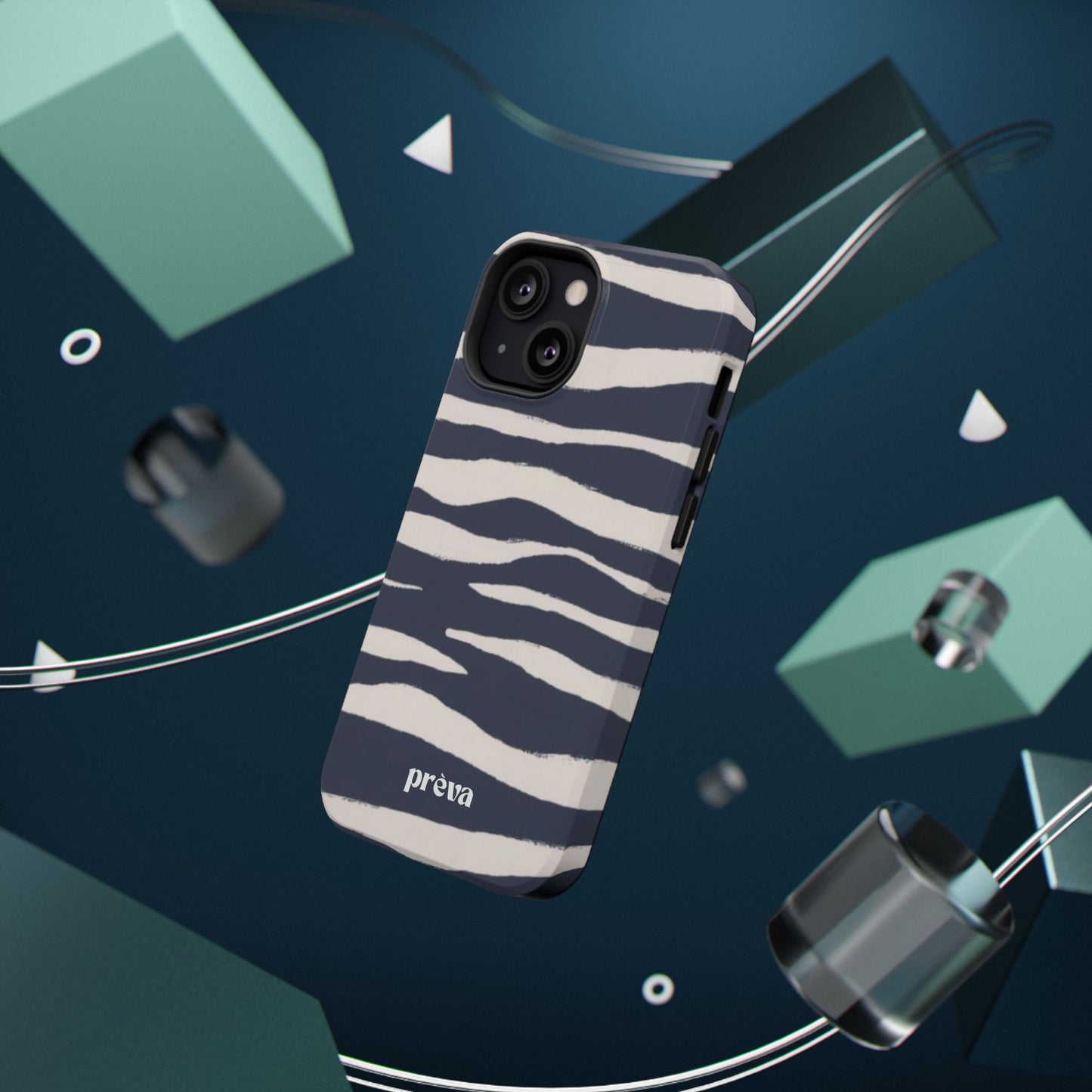 Navy & Cream Zebra Phone Case