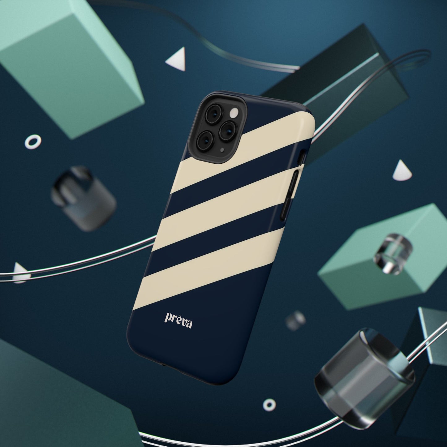 Striped Navy & Cream Phone Case