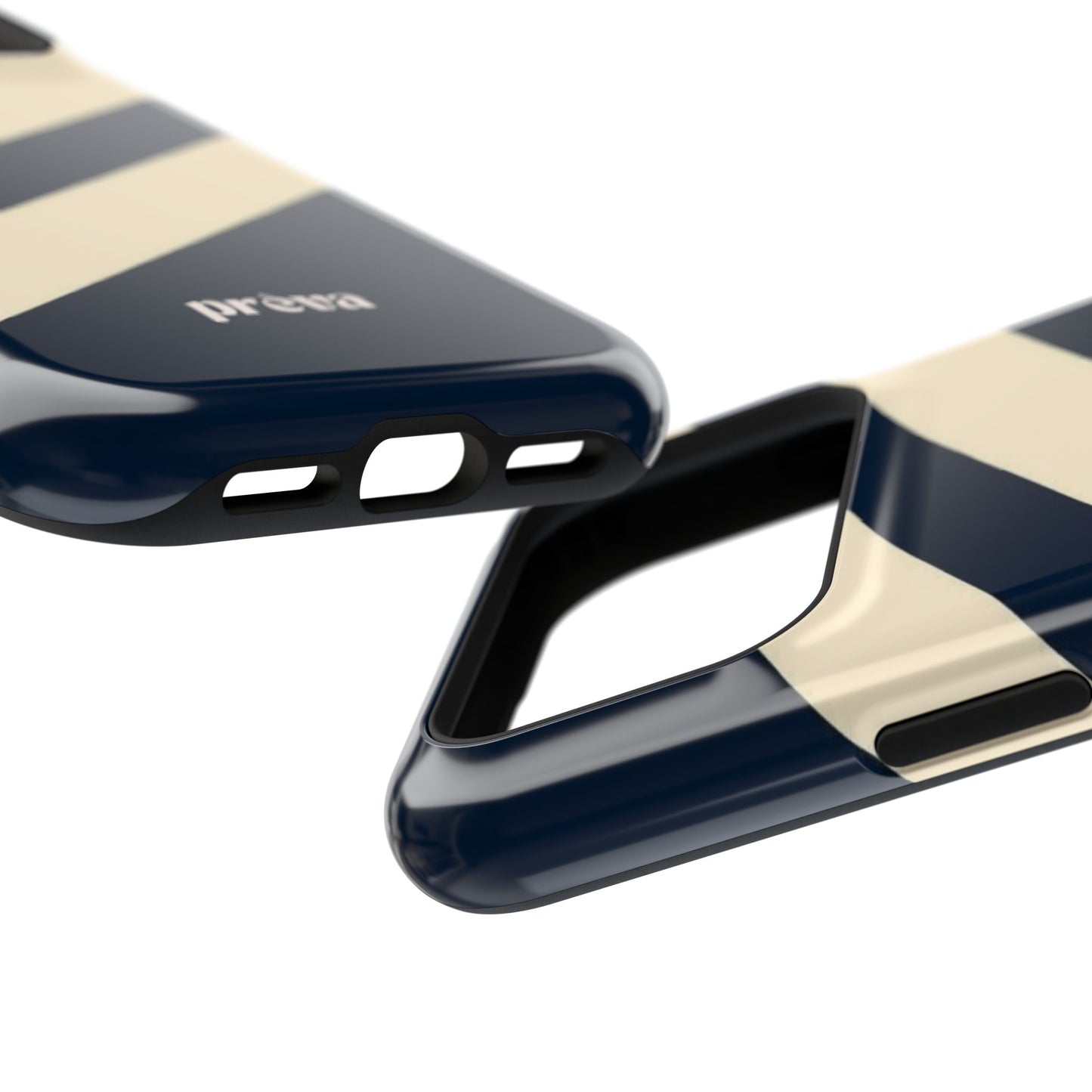 Striped Navy & Cream Phone Case