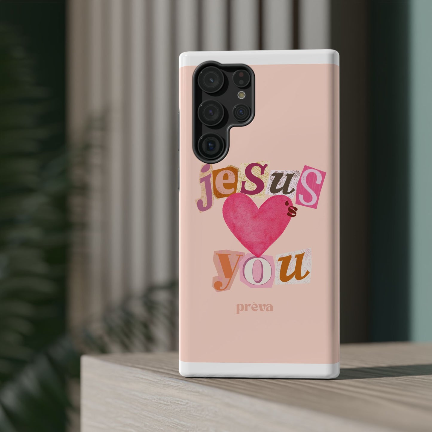 Pink Jesus Loves You Phone Case