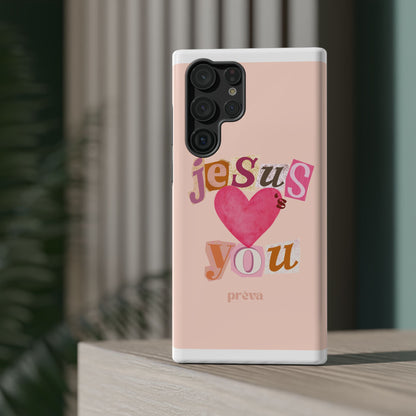 Pink Jesus Loves You Phone Case