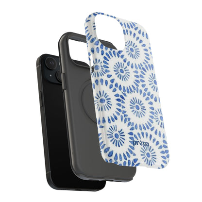 Blue Floral Spiral Phone Case