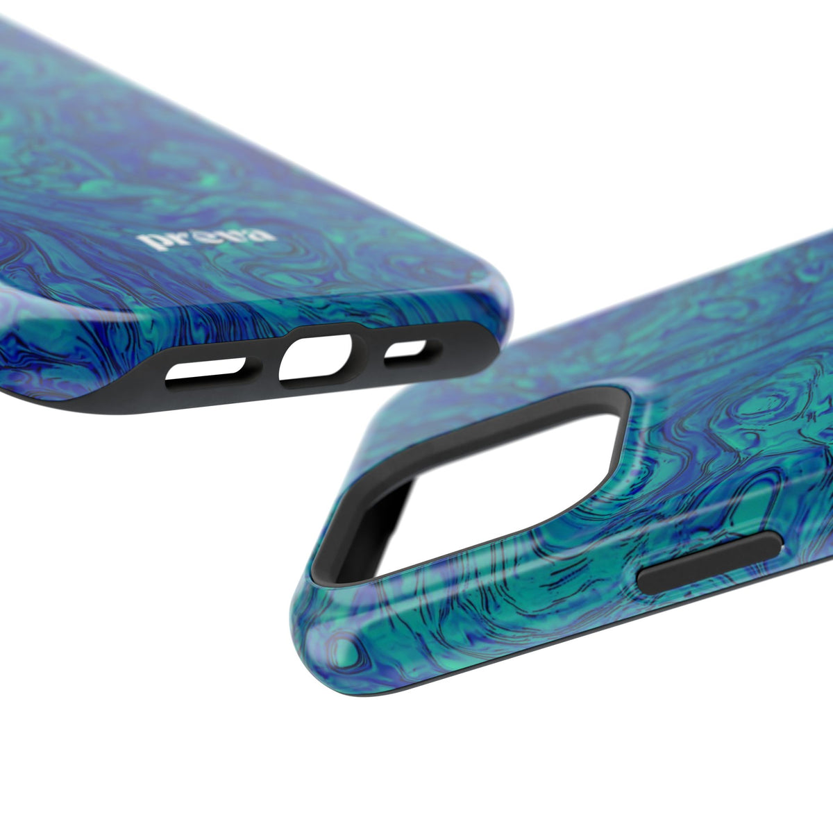 Blue Marble Impact-Resistant Phone Case — Protective Ripple Swirl Design
