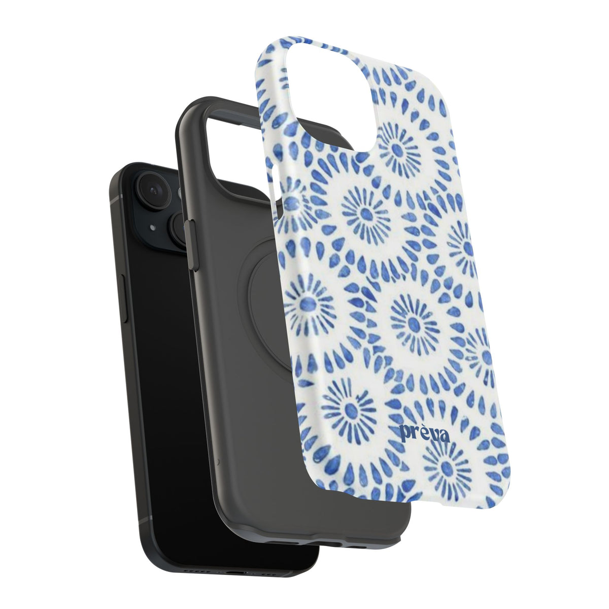 Blue Floral Spiral Phone Case