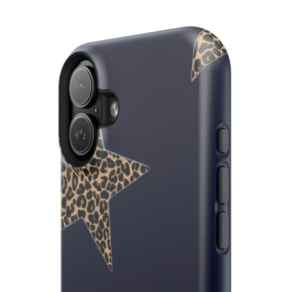 Navy Leopard Star Phone Case