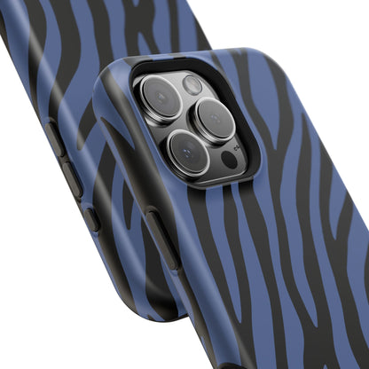 Blue & Black Zebra Stripe Phone Case