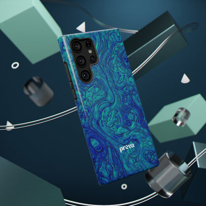 Blue Marble Impact-Resistant Phone Case — Protective Ripple Swirl Design