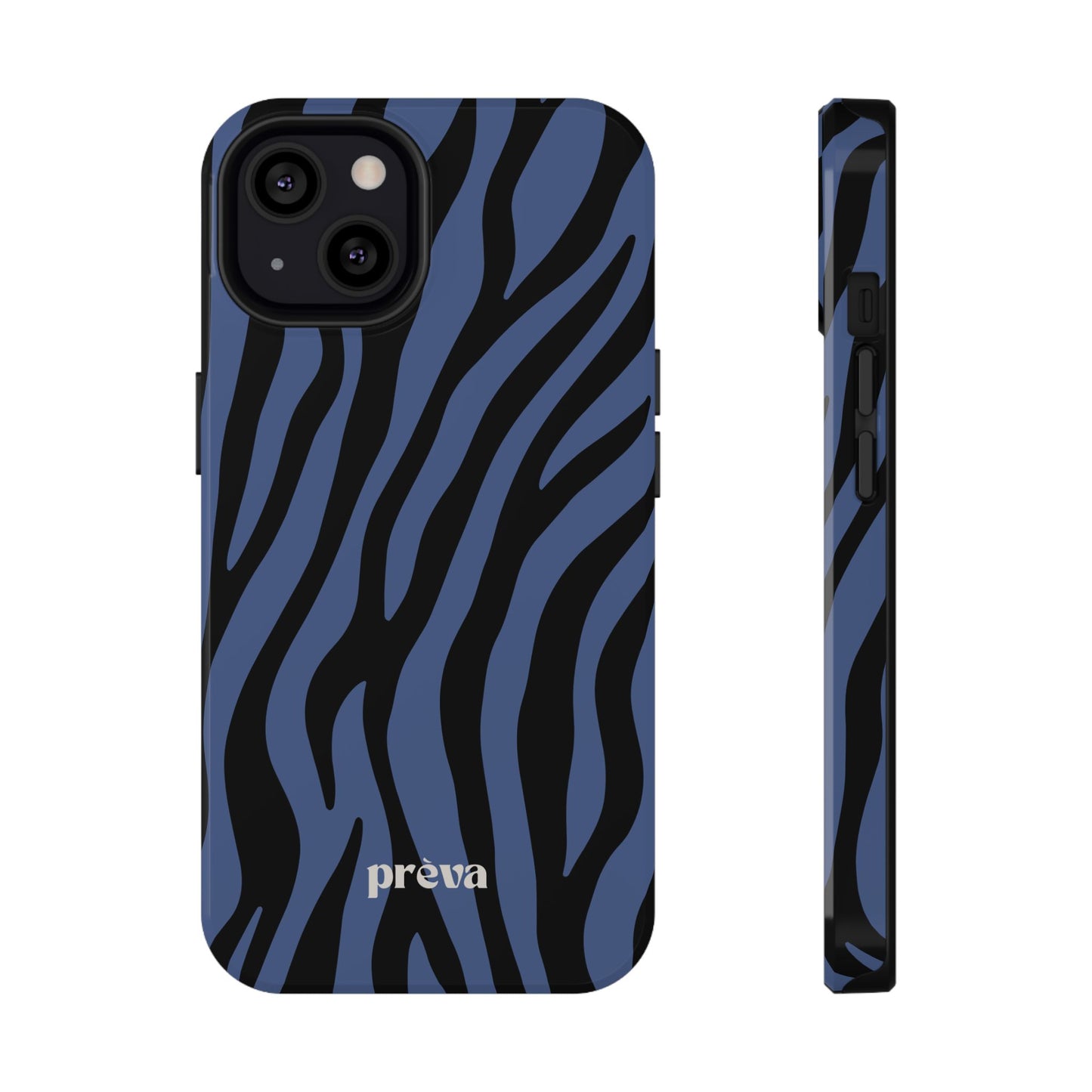 Blue & Black Zebra Stripe Phone Case