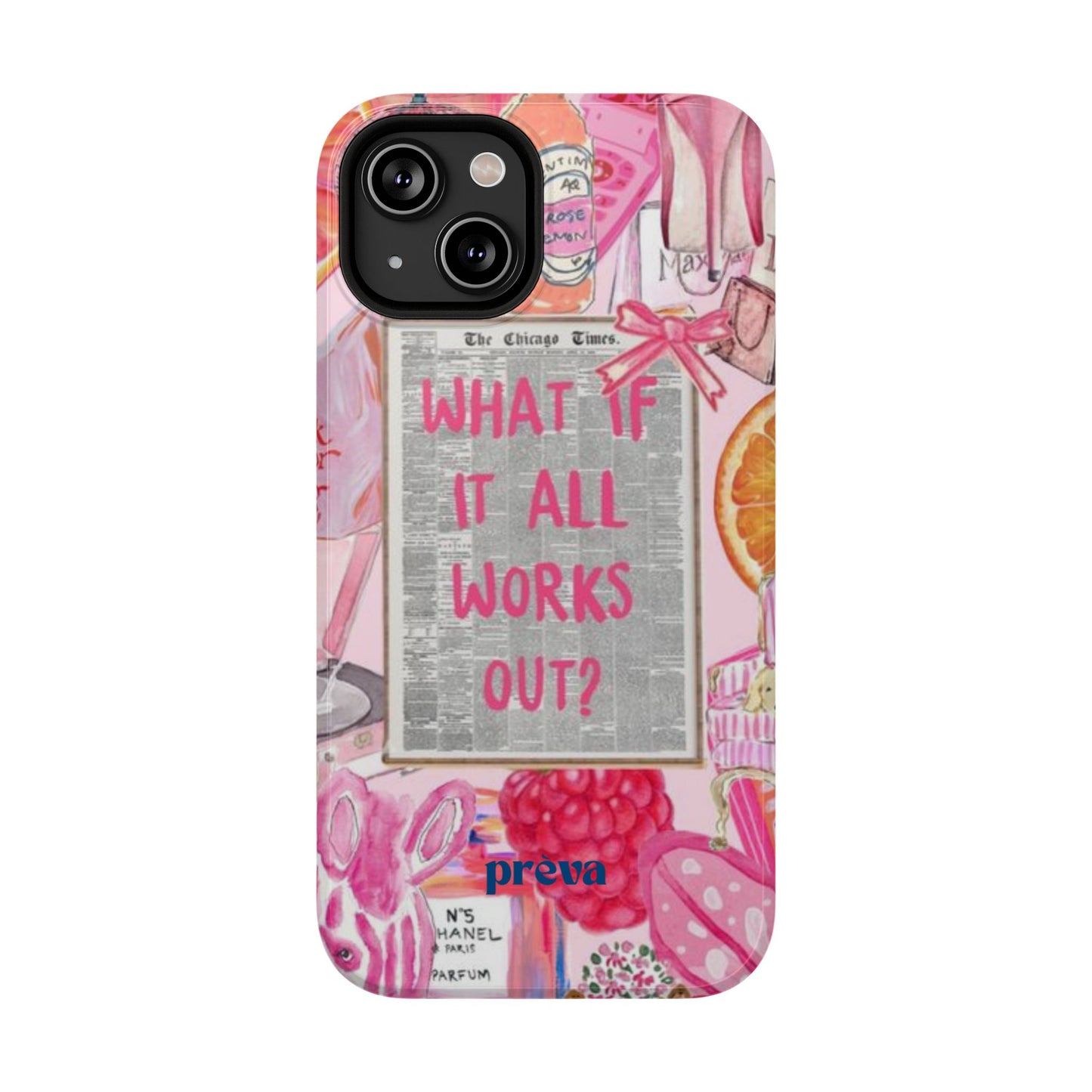 Pink "What If It All Works Out?" Collage Phone Case