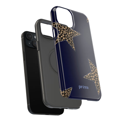 Navy Leopard Star Phone Case