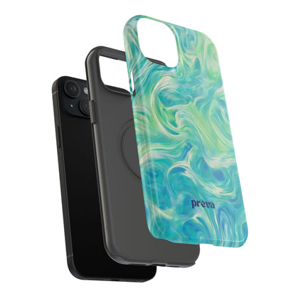 Impact-Resistant Phone Case — Teal Green Marble Swirl